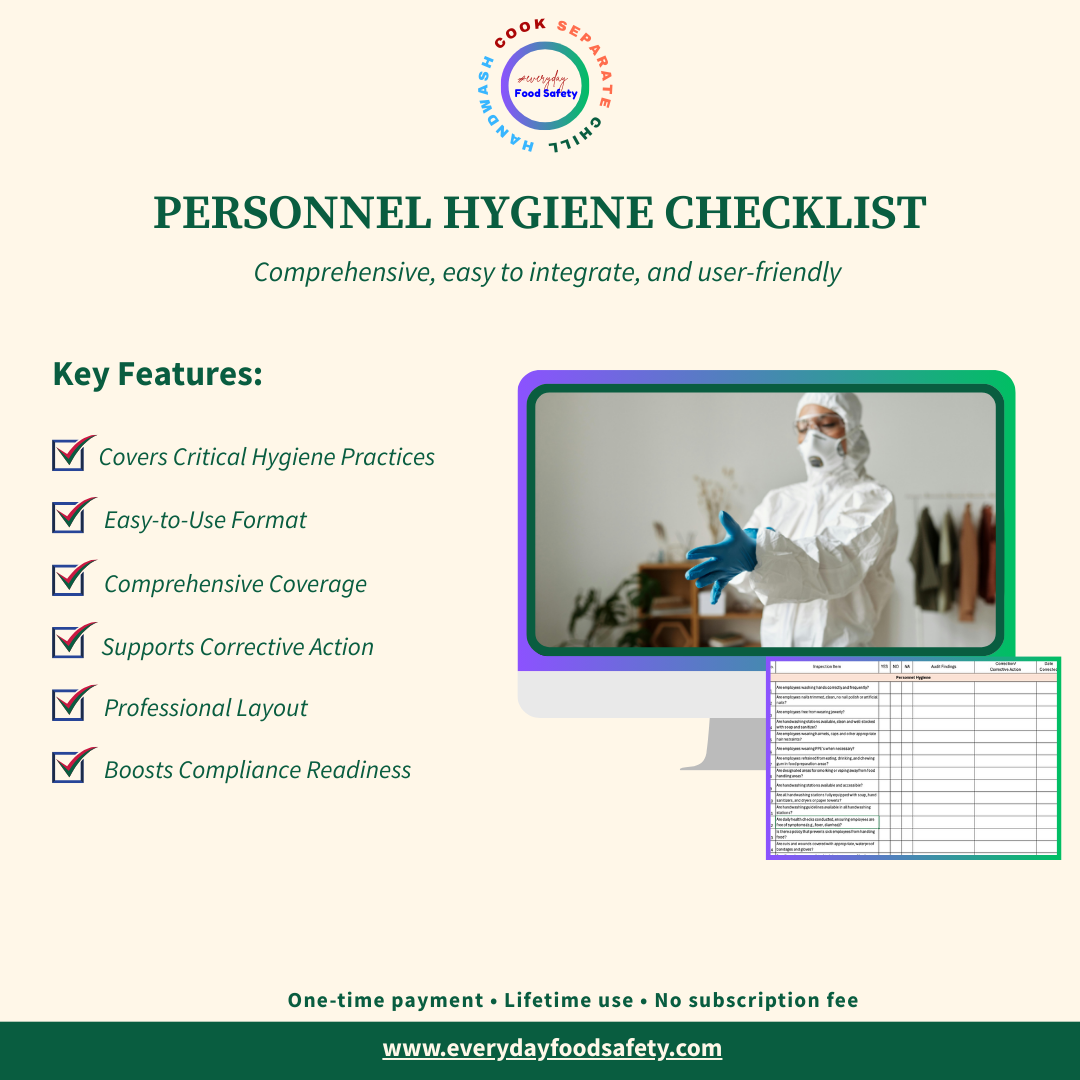 Personnel Hygiene Inspection Checklist_Sales Page Personnel Hygiene