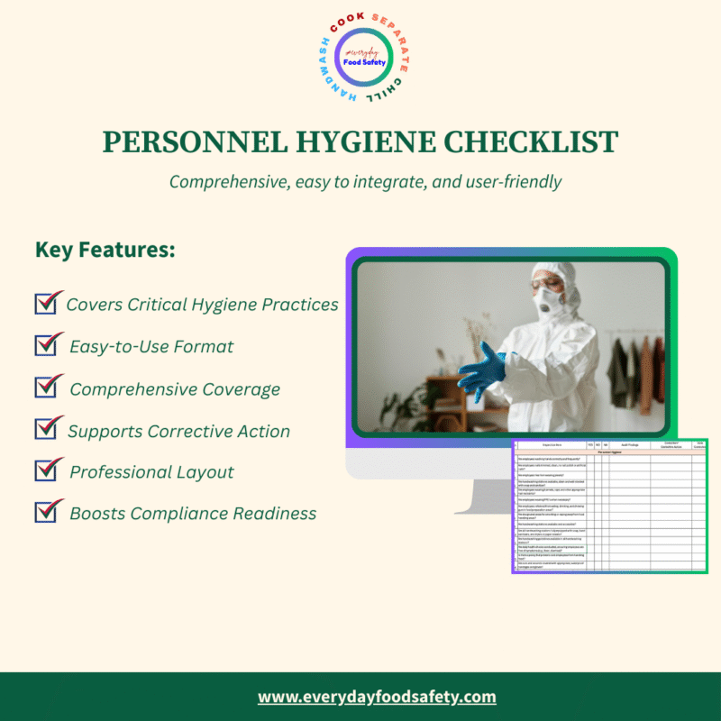 Personnel Hygiene Checklist