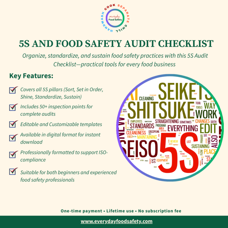 5S and Food Safety audit Checklist 5S and Food Safety audit Checklis